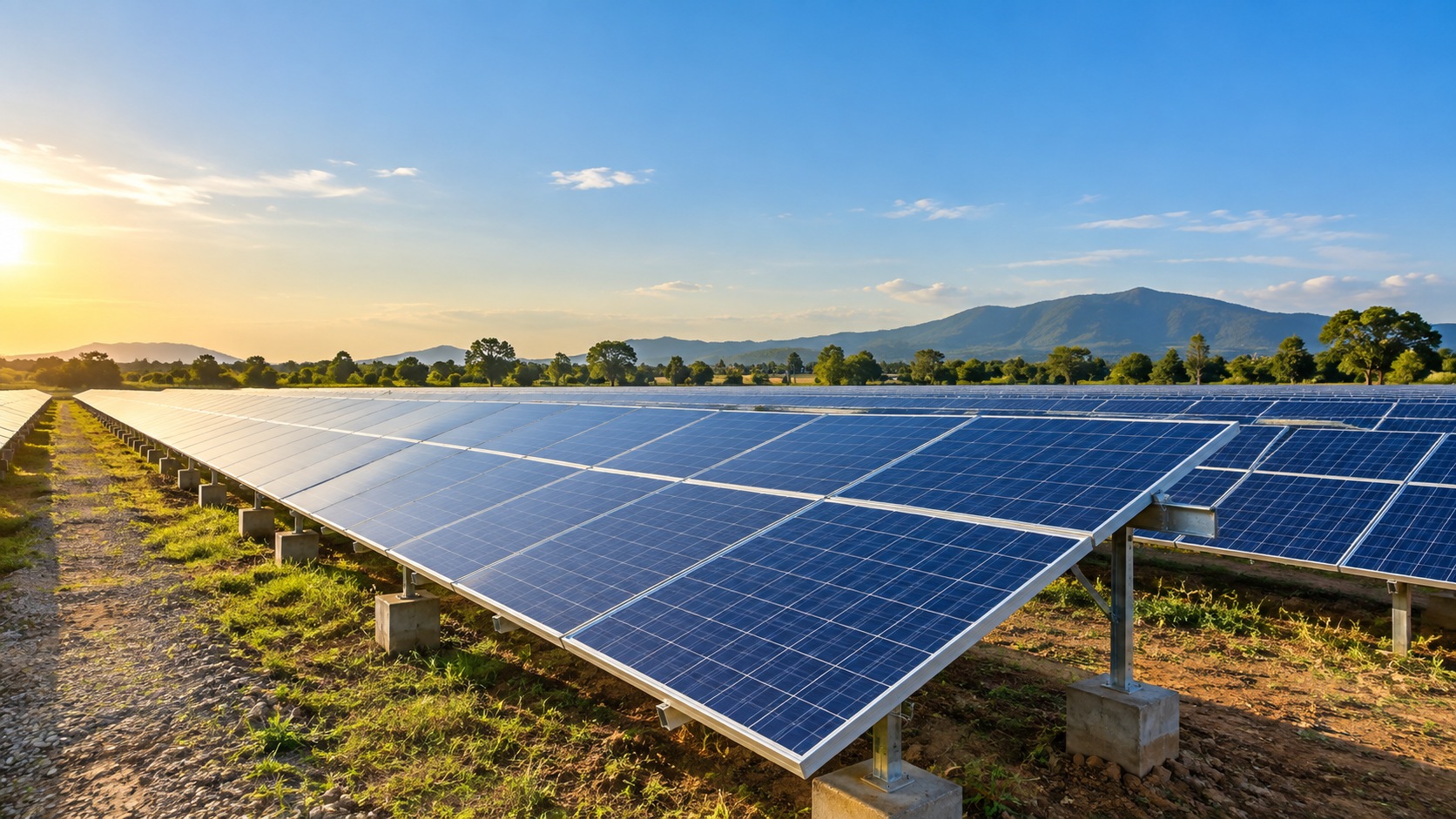 Illustrative ground-mounted solar installation
