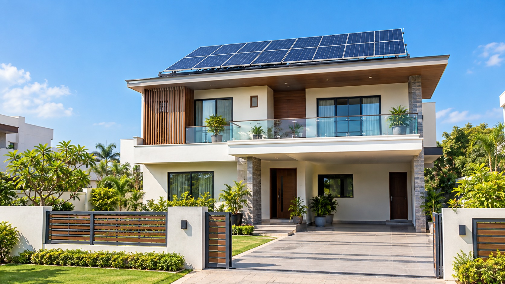 Illustrative residential rooftop solar system