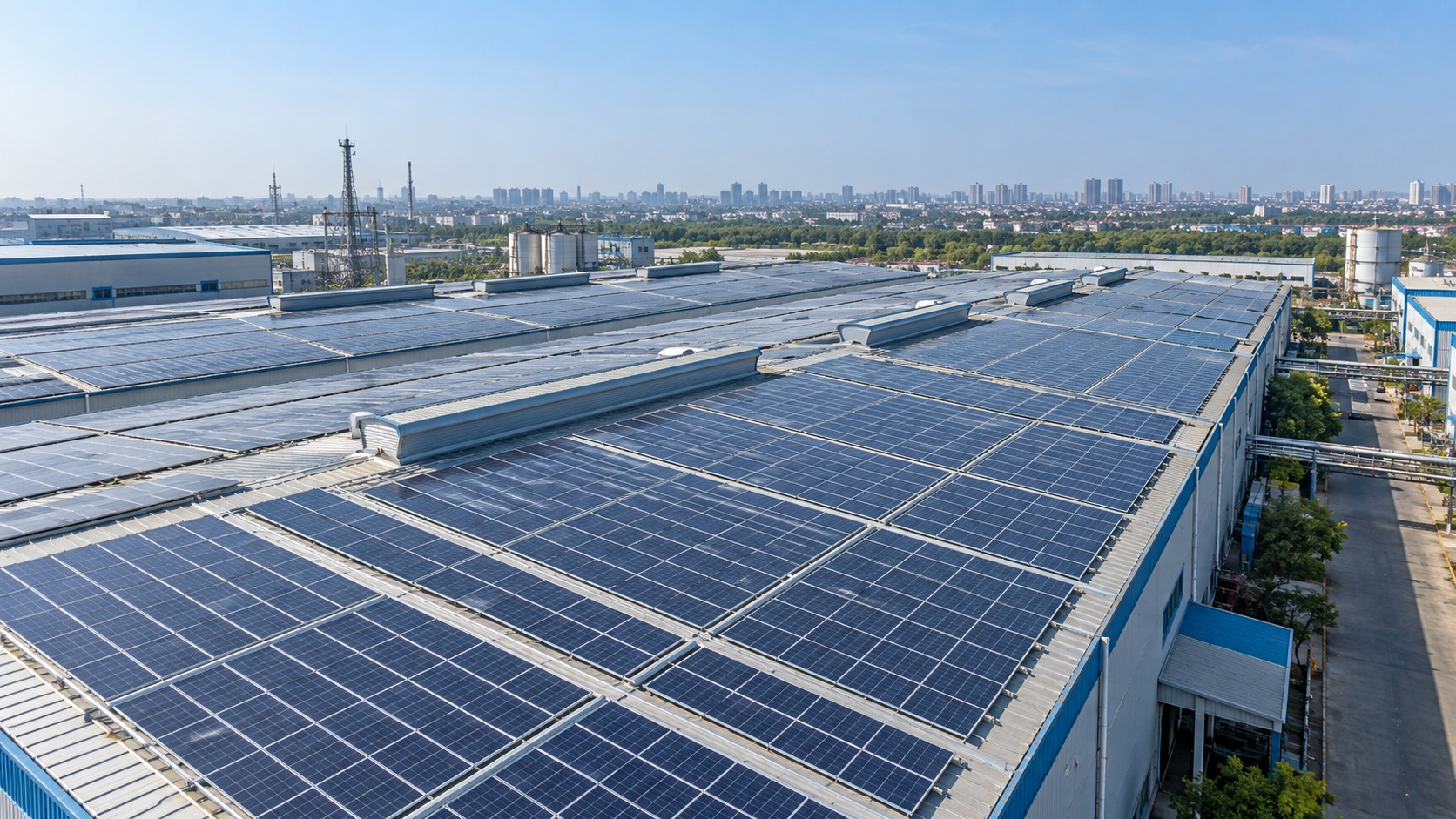 Illustrative commercial rooftop solar plant