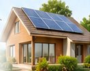 Home with rooftop solar panels